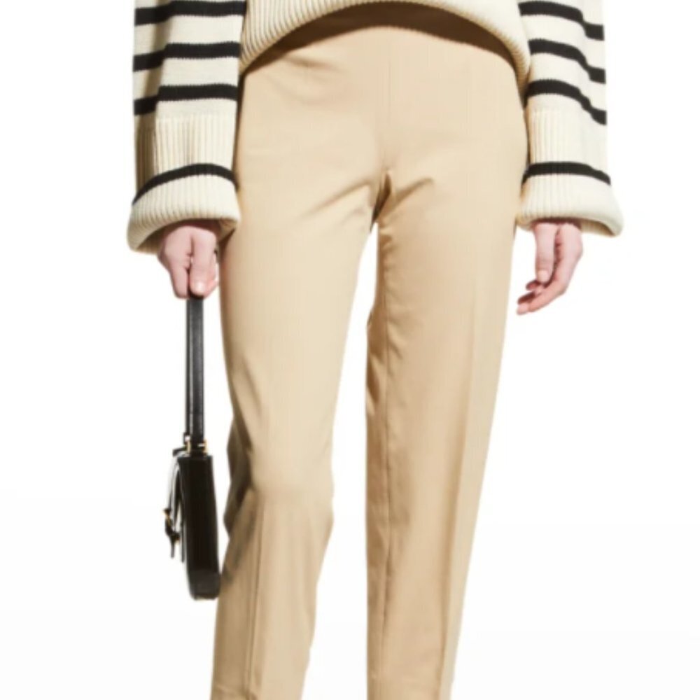 - Piazza Sempione Audrey Pant in Ecru. Straight leg crop pant stretch cotton  4